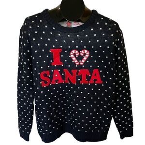 Super Cute I LOVE SANTA Holiday Sweater - Christmas Sweater